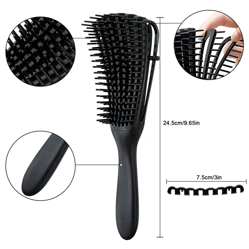 Wholesale/Supplier Custom Logo Afro America Detangling Massage Hair Brush for Curly Hair Brush Plastic Hair Comb