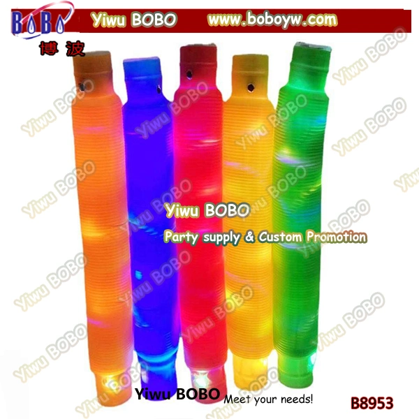 LED Flash Pop Tubes Sensory Toy for Adult Fidget Stress Relieve Toys Kid Autism Anti Stress Plastic Bellows Children Squeeze Toy (B8953)