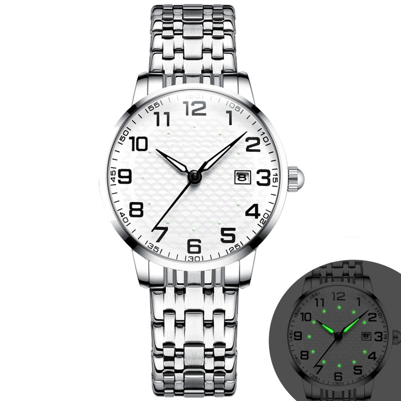 Newest Simple Calendar Quartz Watch Luminous Watches Women Men Quartz