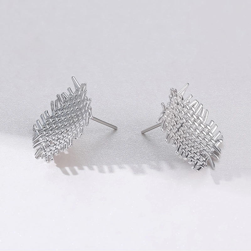 Goujon de Handwoven simple Retro Earrings 925 Sterling Silver Earring Bijoux Commerce de gros