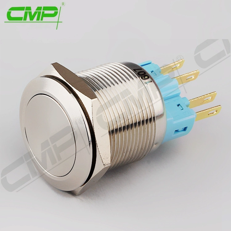 22mm Flat Metal Push Button Switch