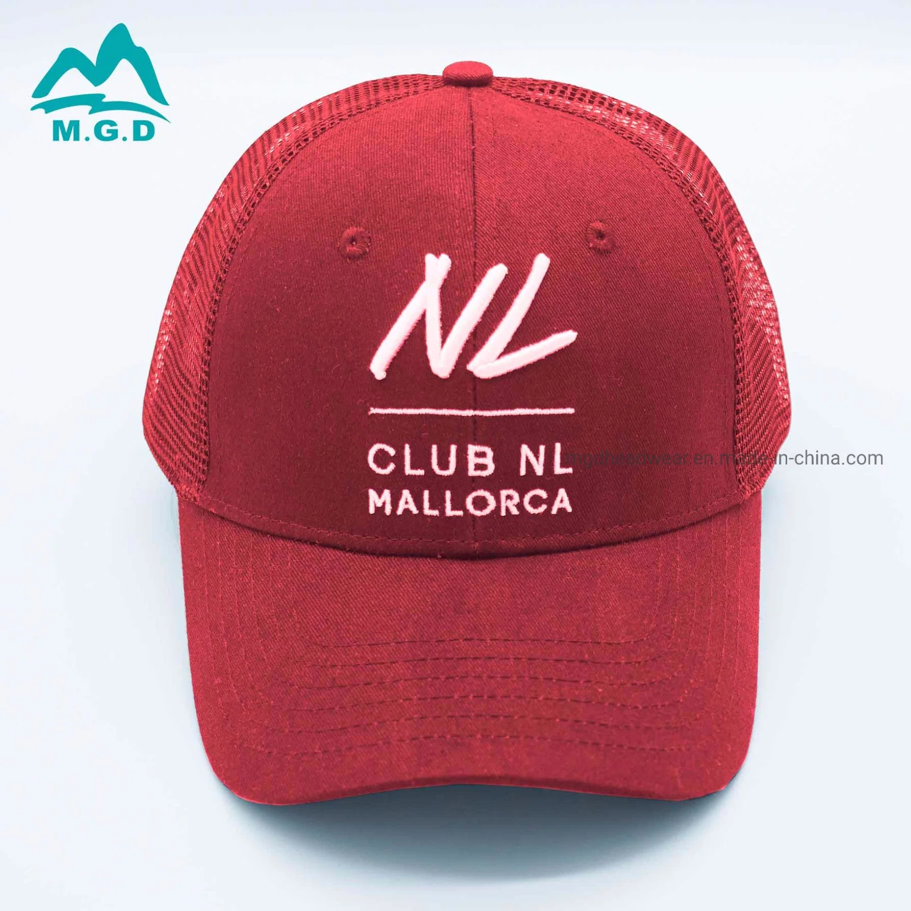 Embroidery Logo Promotion Sport Leisure Trucker Mesh Hat Red