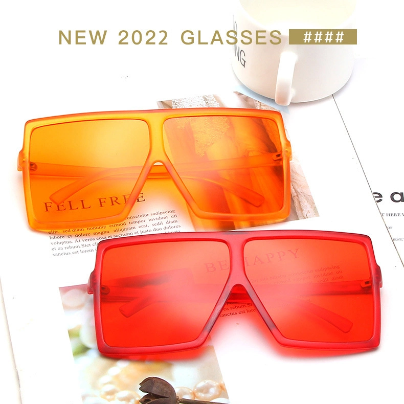 2023 China Wenzhou Eyeglasses Factory Best Selling Popular Women Hot Sales Cheap Wholesale/Supplier Colorful Oversized Square Plastic Frame Sunglasses