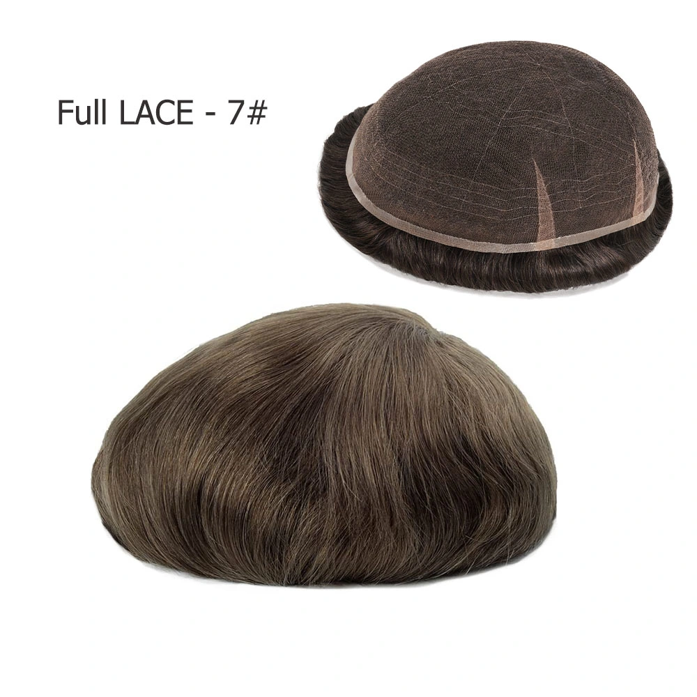 Todos os franceses Lace invisível natureza cabelo cabelo Substituição Lace suíço Toupee Systems for Men