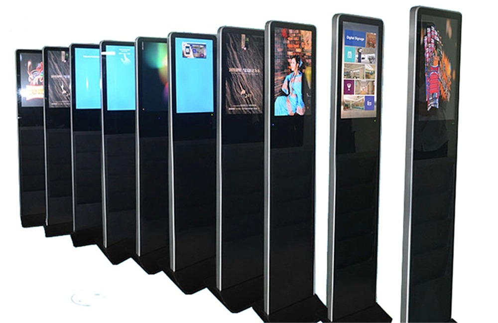 Bluetooth Ad Player 32 Inch Floor Standing Kiosk with Brochure Holder Advertising Bike High quality/High cost performance  LED Advertising Player