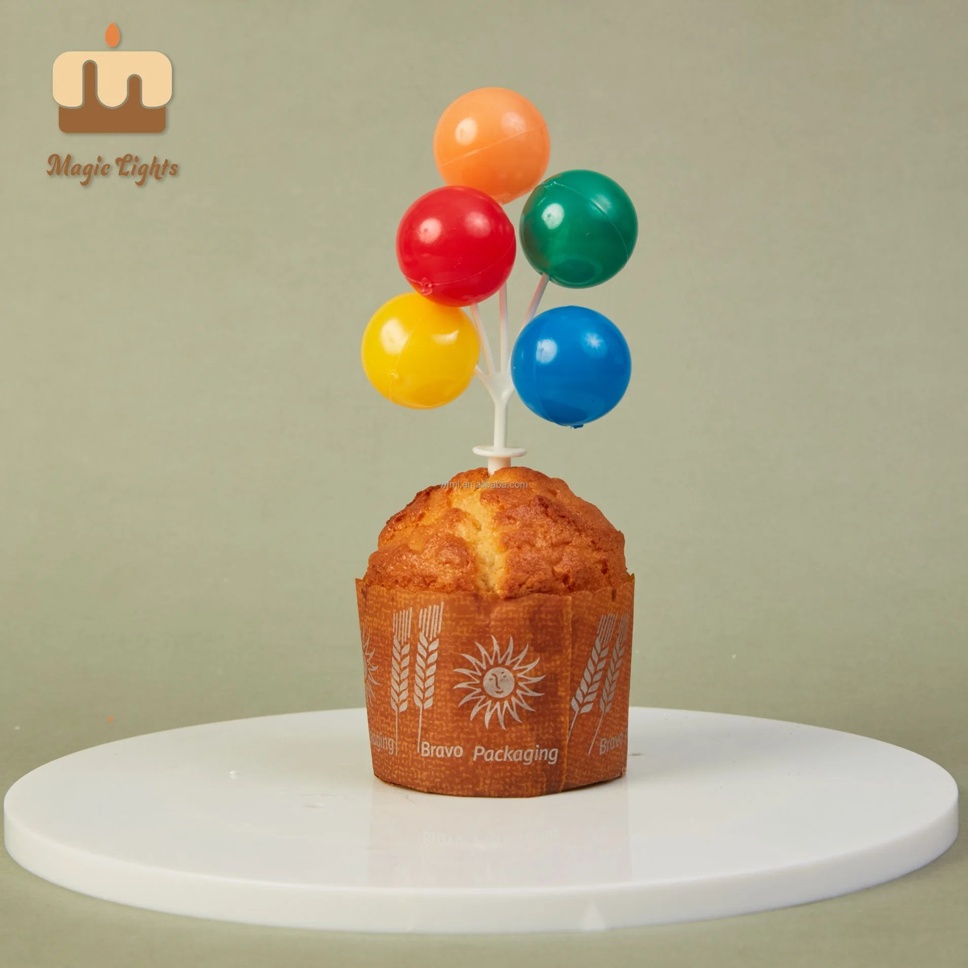 Navidad Rainbow Colorful plástico pastel de globo decoración Cake Pick