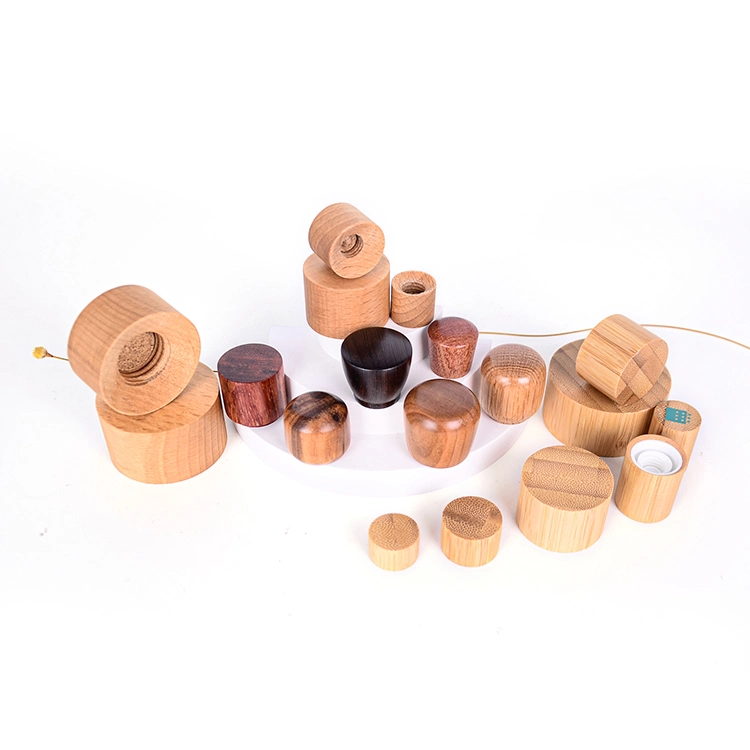 Wholesale/Supplier Hot Sale Recyclable Bamboo Lid Inner Plastic Cap 18mm 20mm 24mm 28mm Wooden Cap