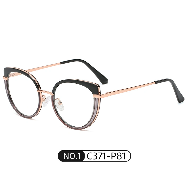 Cross-Border New Tr90 Anti-Blue Light Glasses Frame European and American Spring-Leg Glasses Wb610 Two-Color Frame Can Be Equipped with Myopia