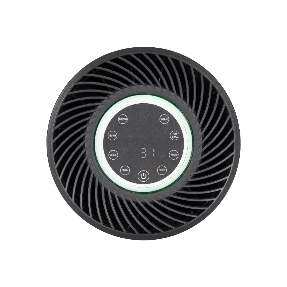 99.9% Dust Removal True HEPA Filter Pm2.5 Sensor Smoke Eliminator Home Tabletop Air Cleaner with UV Light