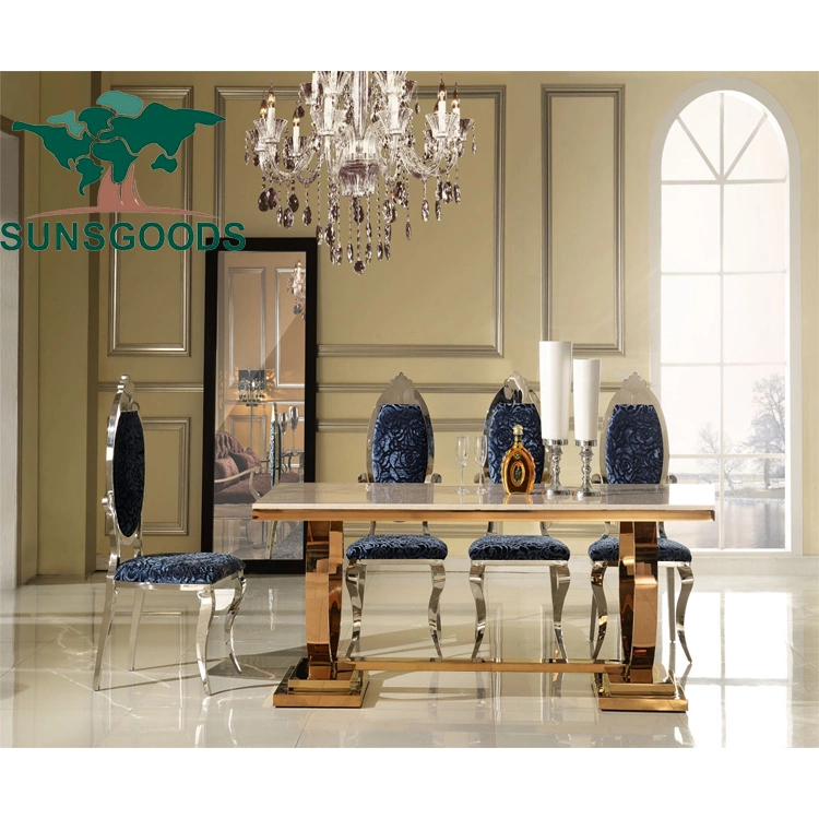 Modern Dining Table Set Wood Metal Dining Table Set