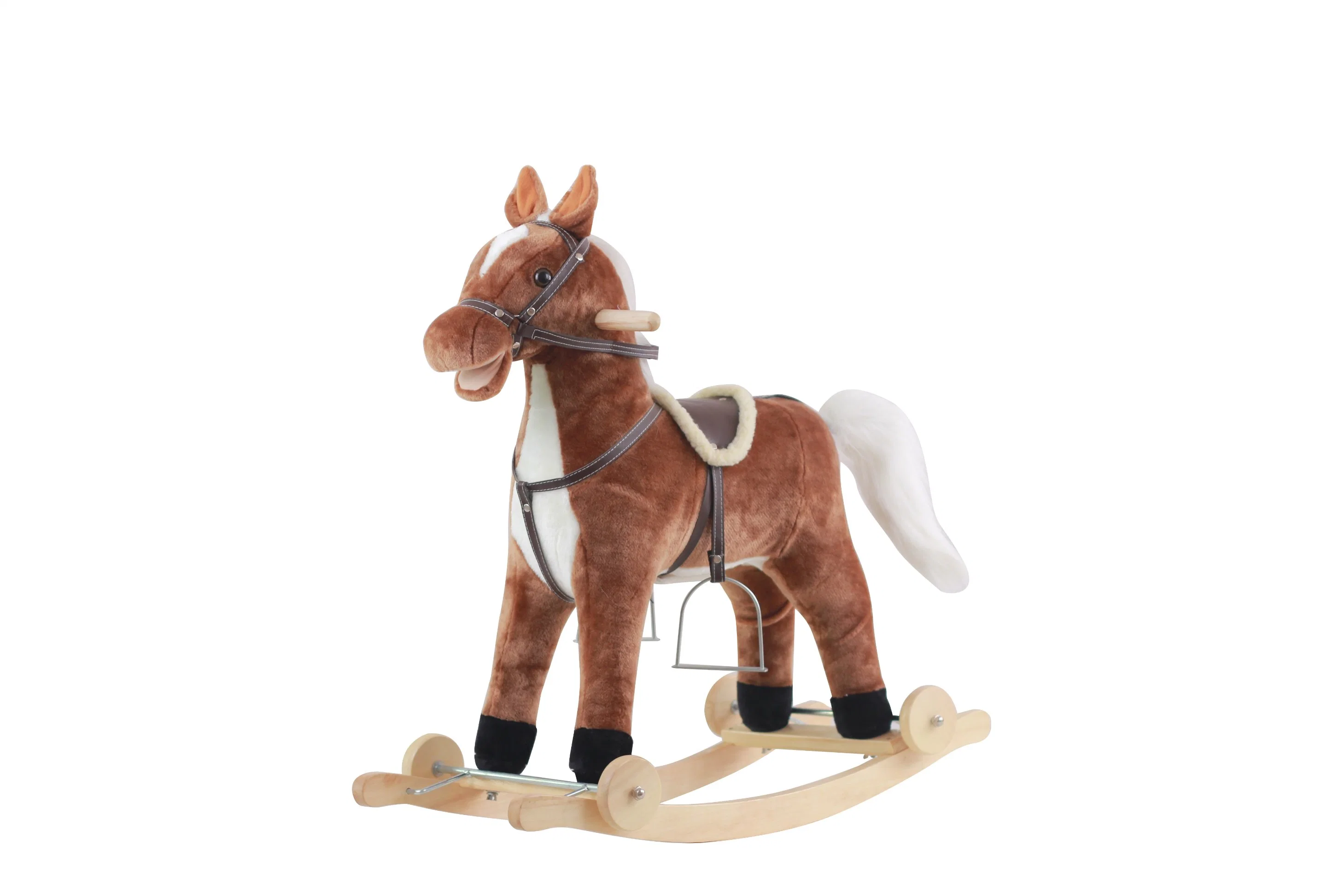 ODM OEM Wholesale/Supplier Toddler Rocking Chair Trojan Rocking Horse Plush Dolls Wooden Riding Rocking Horse Plush Toys