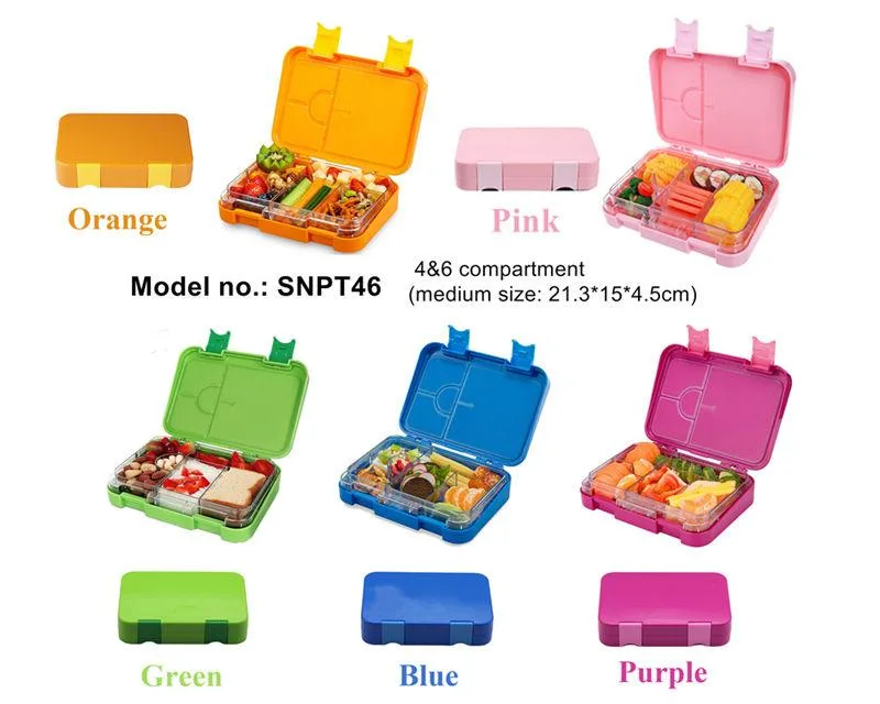 R cute Back to School recipiente de alimentos caixa de armazenamento de plástico Kids Bento lunch Box com Dividers Kitchen e Home