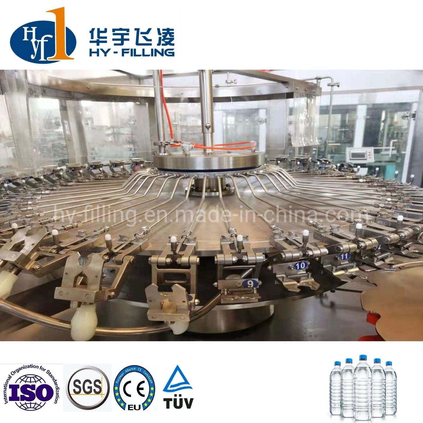 China Glass Bottle/Pet Bottle Fully Automatic Water Bottling Price Energy Drinks Filling Machine