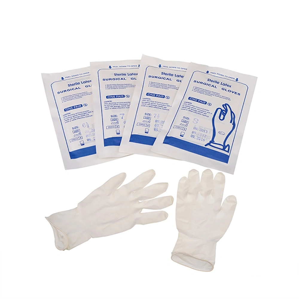 Gants médicaux jetables en latex ou en poudre stérile Powder-Free gants chirurgicaux en latex poudrés avec la CE et l'ISO