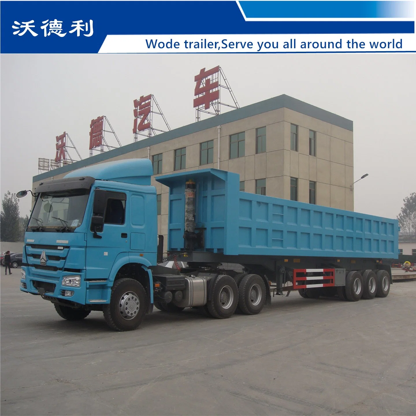 3/4axle Tipper Dump Truck Semi Trailer Hydraulic Rear Dump Trailer