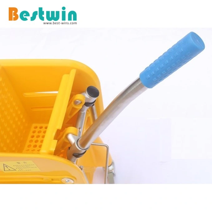 20/24 Liter Yellow Commercial Cleaning Tool Single Mop Bucket with Side Press Wringer