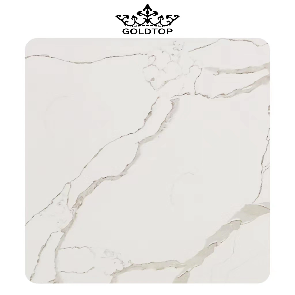Piedra artificial Losa Quartzo Blanco Calacatta mayorista losa de piedra de la encimera de cuarzo/vanidad/Piso/armario/Azulejos