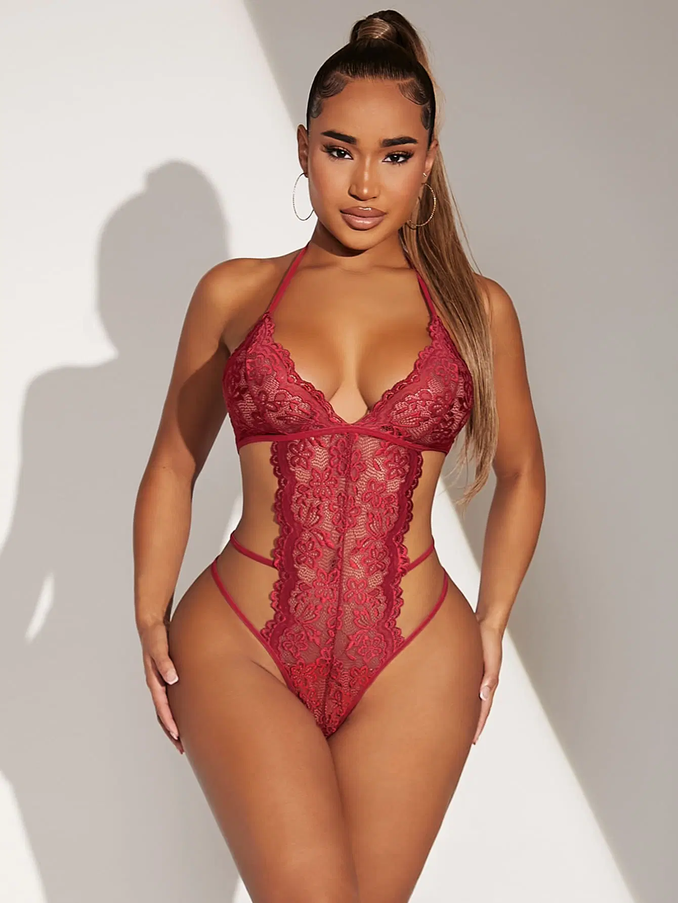 Wholesale Sexy Erotic Lingeries Hollow Backless Lace One-Piece Erotic Lingeries Women