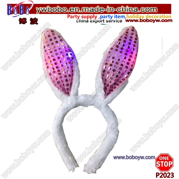 Wedding Decoration Birthday Gifts LED Light up Plush Rabbit Head Band Hair Accessories (P2023)