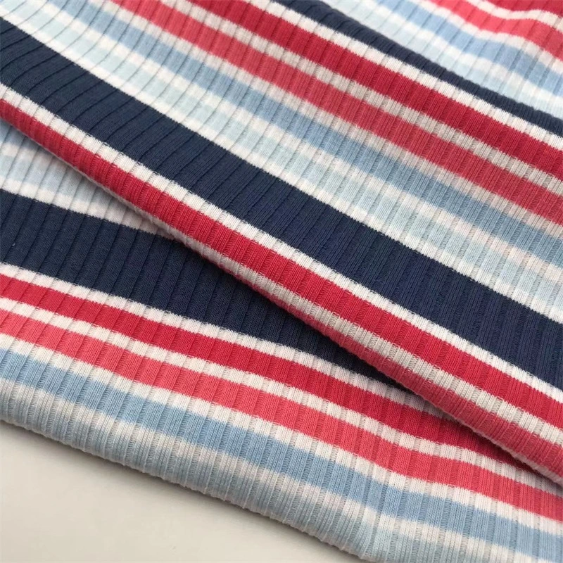 Yigao Textile 56%Cotton 37.7%Polyester 6.3%Spandex 4*2 Rib Knitting Fabric