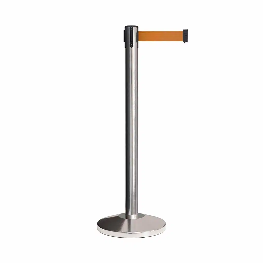 Steel Stanchion Post Barrier with Retractable Belt