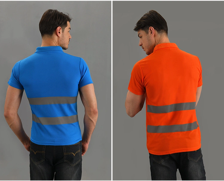 Likai Reflektierende Kleidung T-Shirt Fluorescent Kurzarm Reiten Outdoor-Sicherheitskleidung