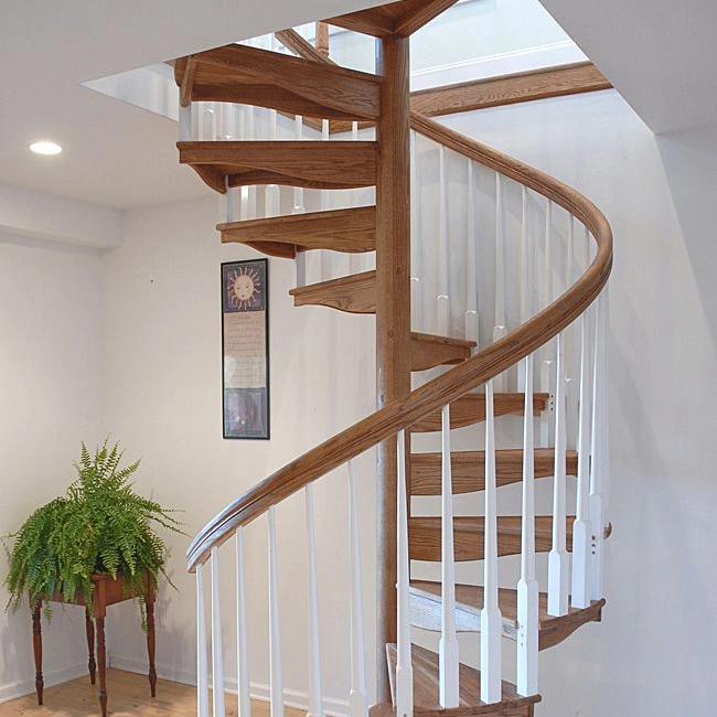 Spiral Staircase Wood Oak Treads with Balustrade Australian Standards