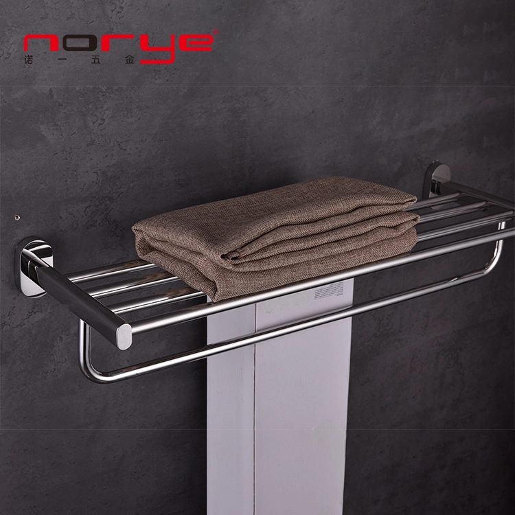 Porte-serviette double couche deux barres en acier inoxydable Accessoires de salle de bains