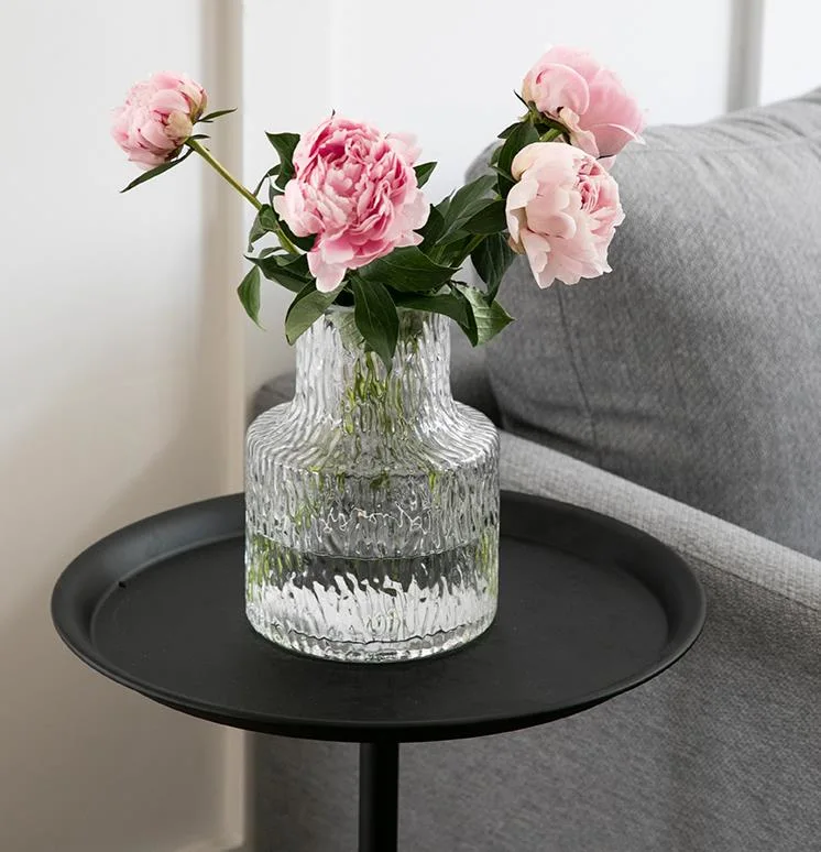 Nordic Style Electroplating Clear Borosilicate Glass Vase Modern Decorative Living Room Home Decoration Flower Vase