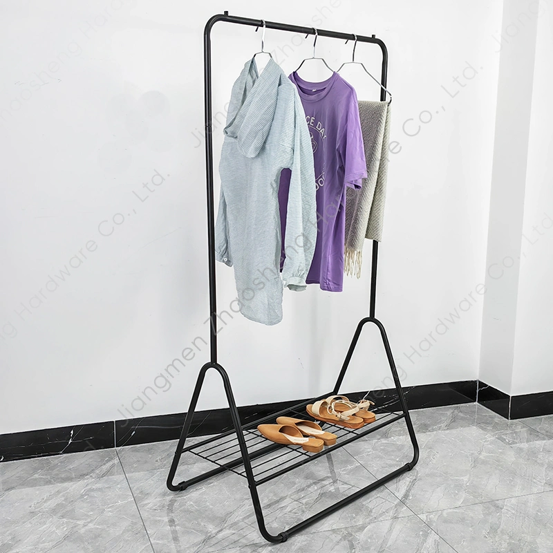 Percha de pie para el piso percha de ropa de riel de ropa de metal Soportes Rack de ropa