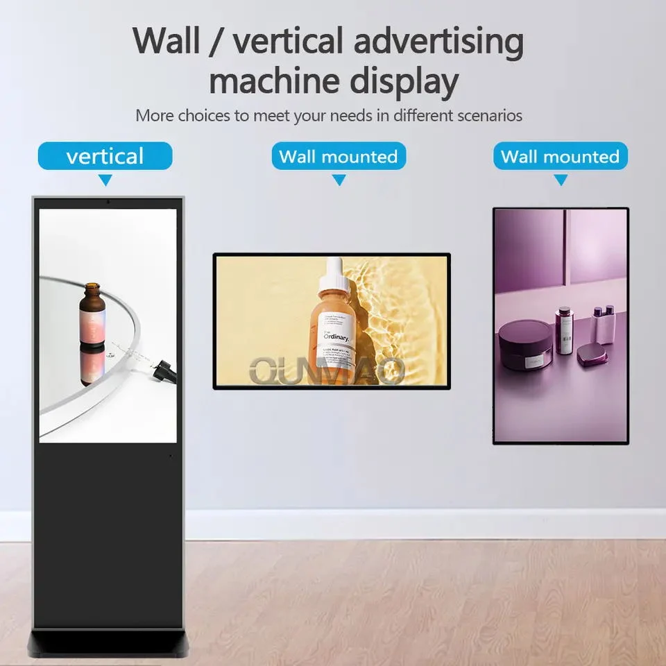 Indoor Floor Standing Vertical Interactive LCD TV Touch Screen Kiosk Advertising Digital Signage Display for Advertising