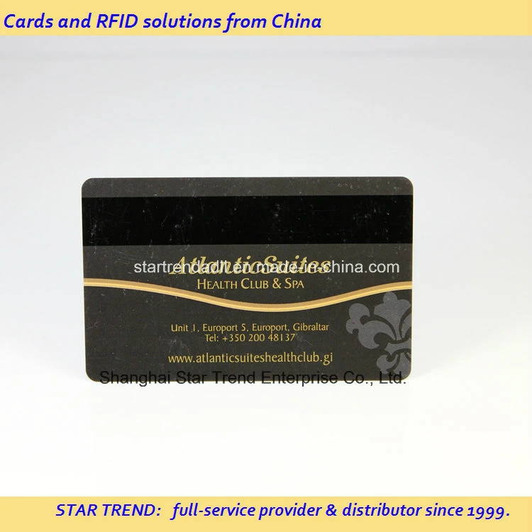 بطاقة PVC ذات شريط مغناطيسي بلون أسود/فضي/بني
