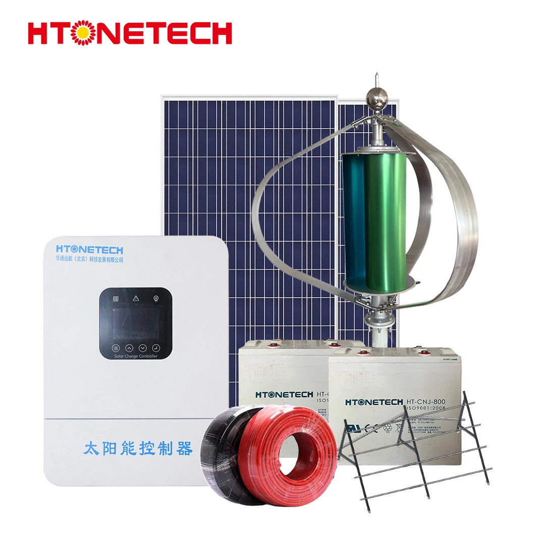 Htonetech 150W Solar Panel Mono Wholesale/Supplierrs Solar Energy System Hybrid China Home Wind Power System with Wind Power Set