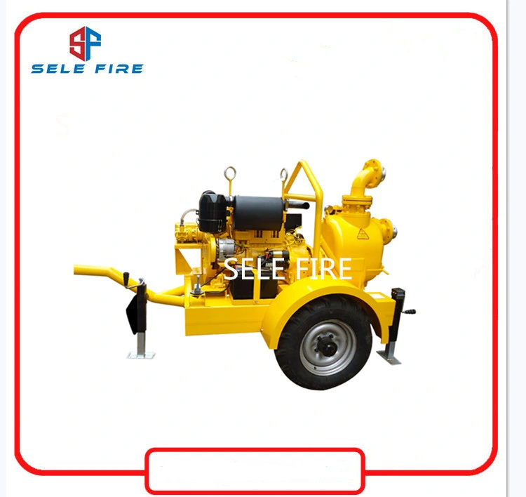 High Quality Two Wheels Trailer Mounted Diesel Engine Self Priming Waste Water Treatment Sewage Pumps