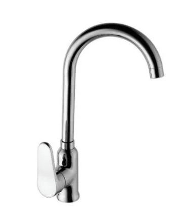 Wide Angle Deck Mounted Brass Chrome Plated Modern Design Basin Faucet