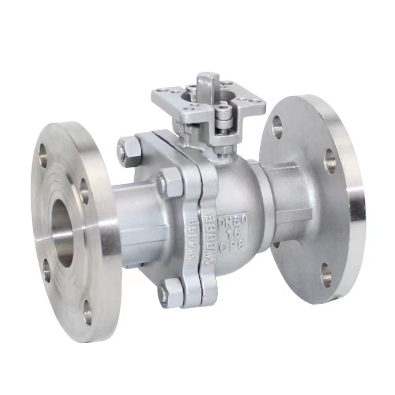 Investment Casting Building Material DIN Three Way Industrial Flange Floating Ball Valve with Mounted Pad Wcb/SS304/SS316