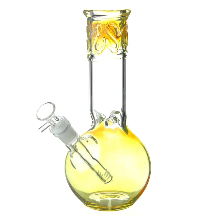 Fumed Bubble Bottom Glass Smoking Water Pipe Thick Glass Beaker Hookah