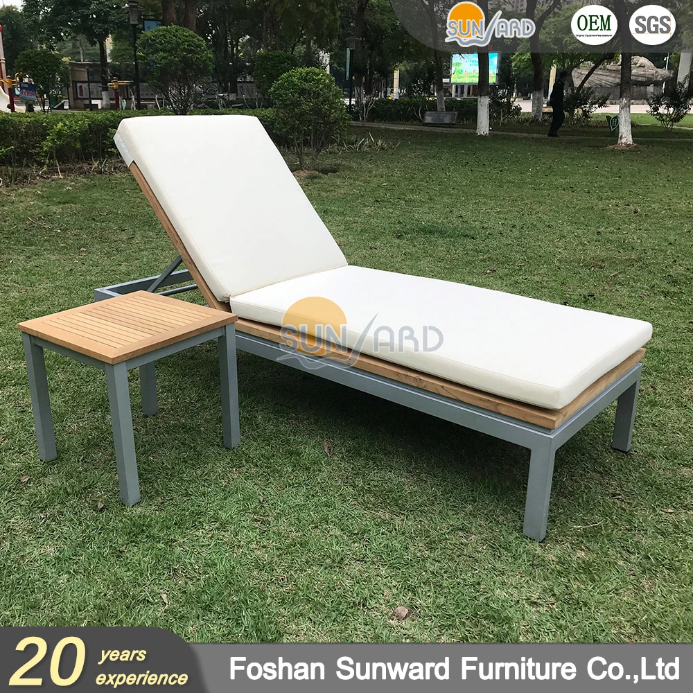 Wholesale/Supplier Outdoor Leisure Wholesale/Supplier Patio Customized Beach Garden Resort Hotel Pool Aluminum Teak Sun Lounge Chair