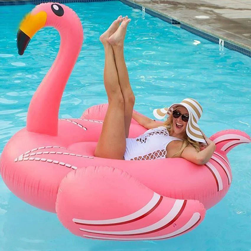 PVC Riesen Flamingo Aufblasbare Fahrt Spielzeug auf Pool schwimmt