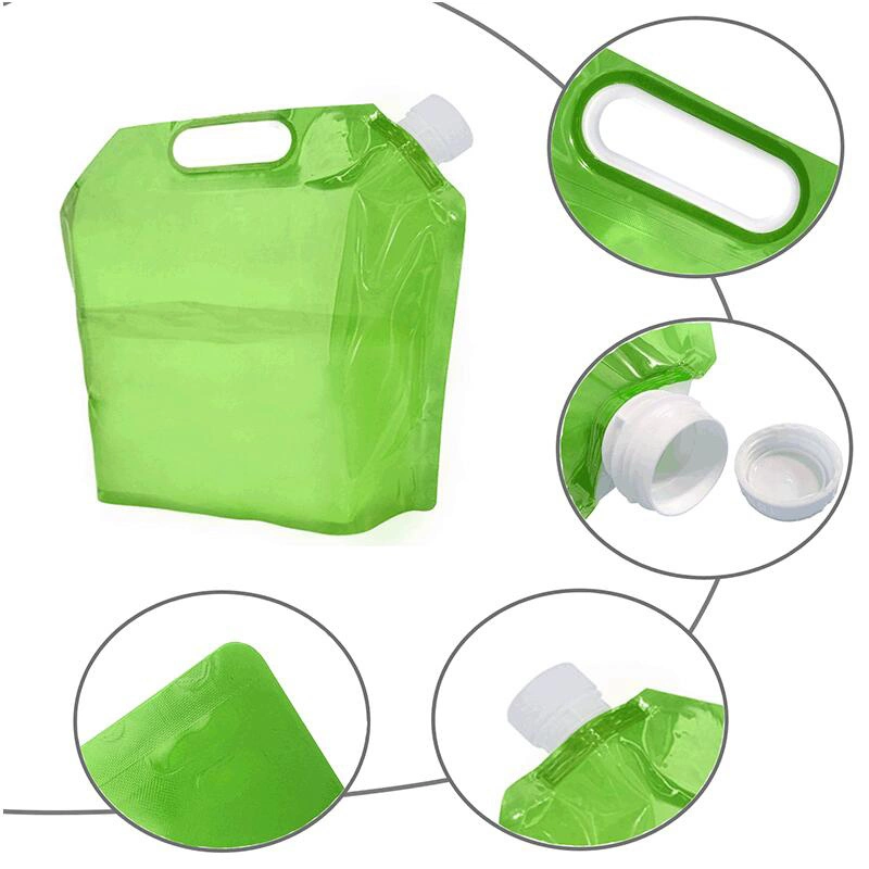 5 Liter Collapsible Water Bag Portable Folding Emergency Water Storage with Carrier Camping Hiking Travel (Available in with or without Faucet) Wyz13170