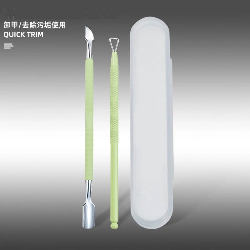 Professional 2PCS/Set Nail Cuticle Pusher Dead Skin Remover Stainless Steel Nail Tools
