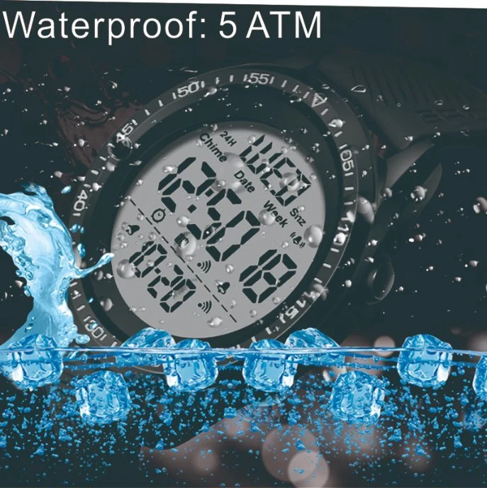 Simple Stop Watch Digital Waterproof Wrist Watch Sport Men