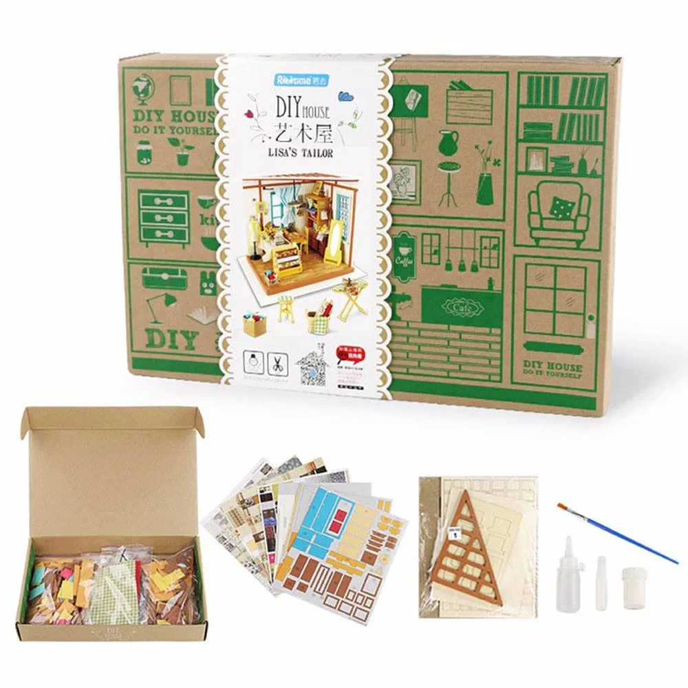 Lisa's Tailor DIY Miniature House Toy 3D Wooden Puzzles