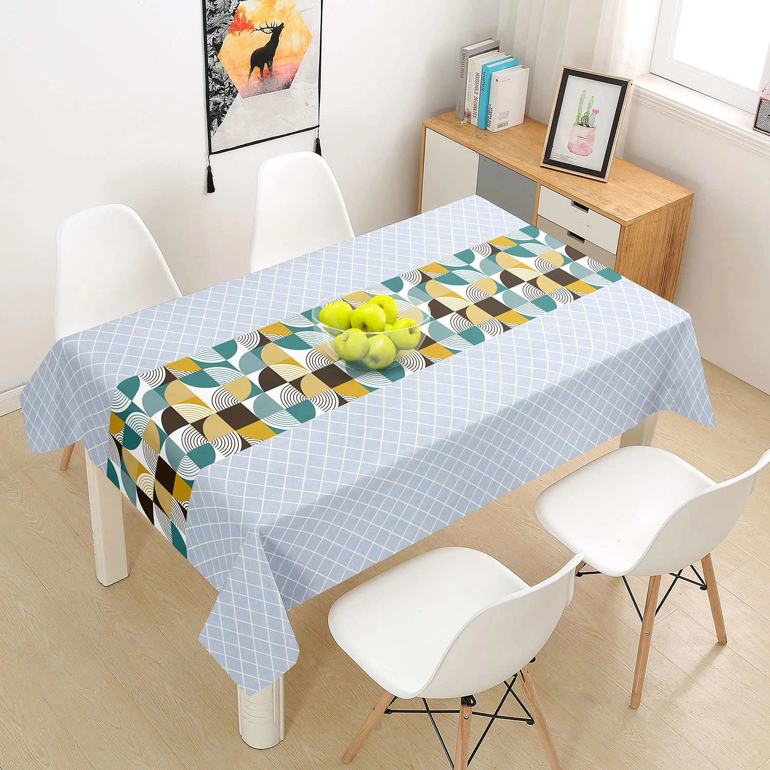 Nuevo diseño PVC Printed Checkered Pattern Tablecloth cubierta impermeable para mesa Tela de mesa de plástico