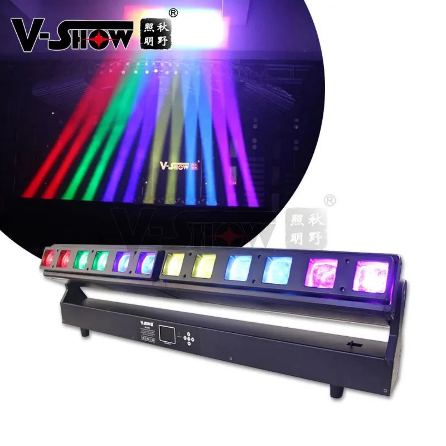 V-Show LED Bar DMX RGBW 12*40W Zoom Wash Beam Moving Head for DJ Disco