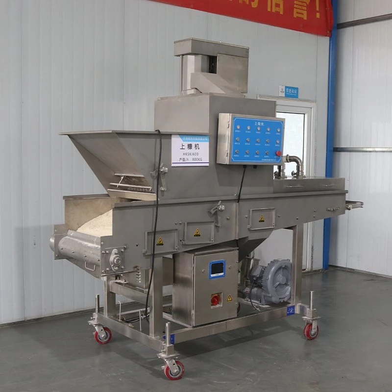 Automatic Breading Machine with a Power of 4.1kw That Evenly Spreads Breadcrumbs on Seafood Products Such as Chicken, Beef, Pork, Fish