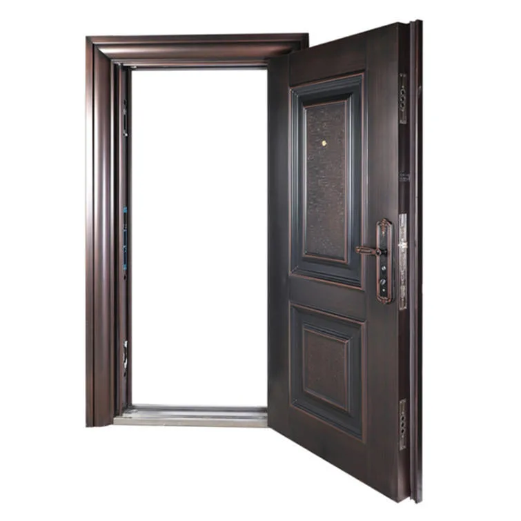 Italian Minimalist Design Security Doors Stainless Steel Wooden Fire Rated Steel Door for Entrance