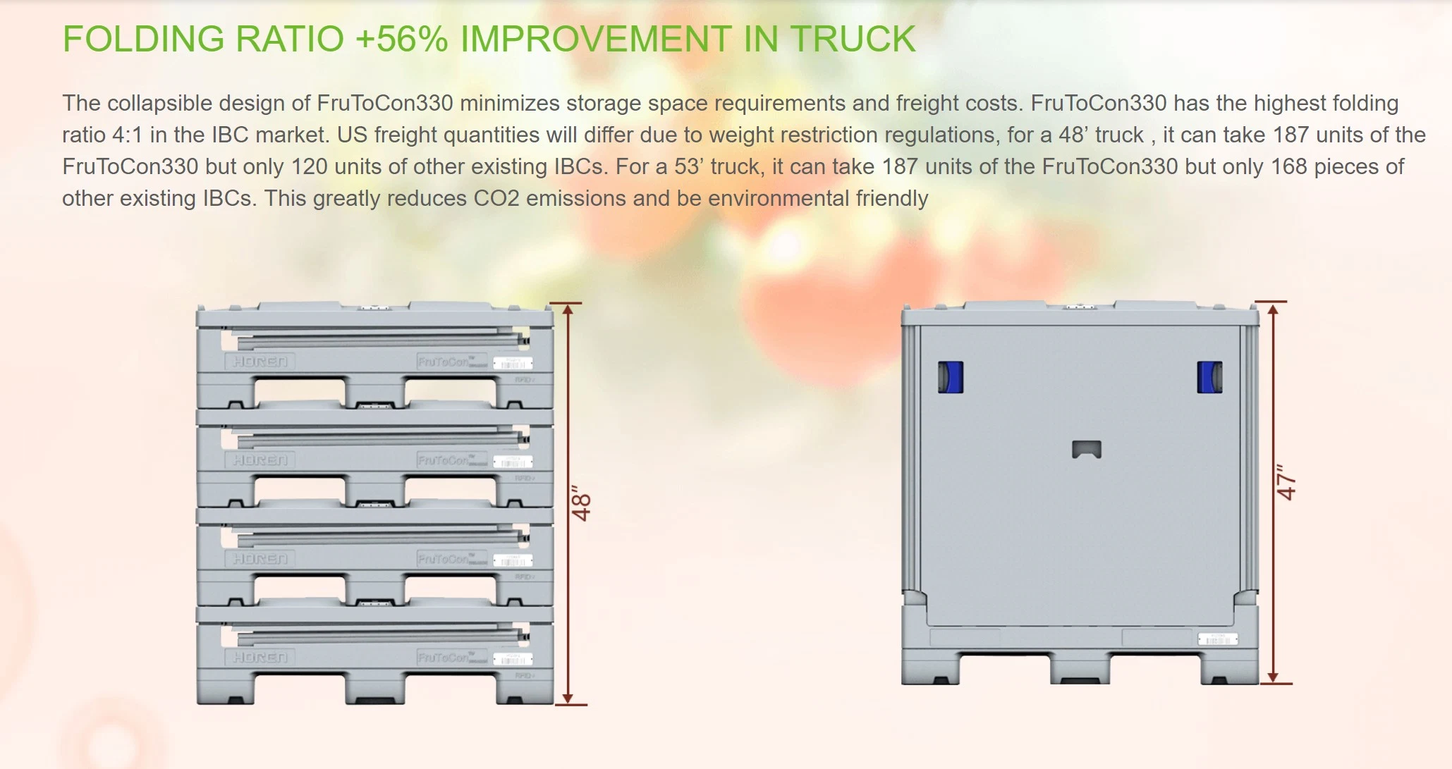 330 Gal Plastic Folding IBC Container