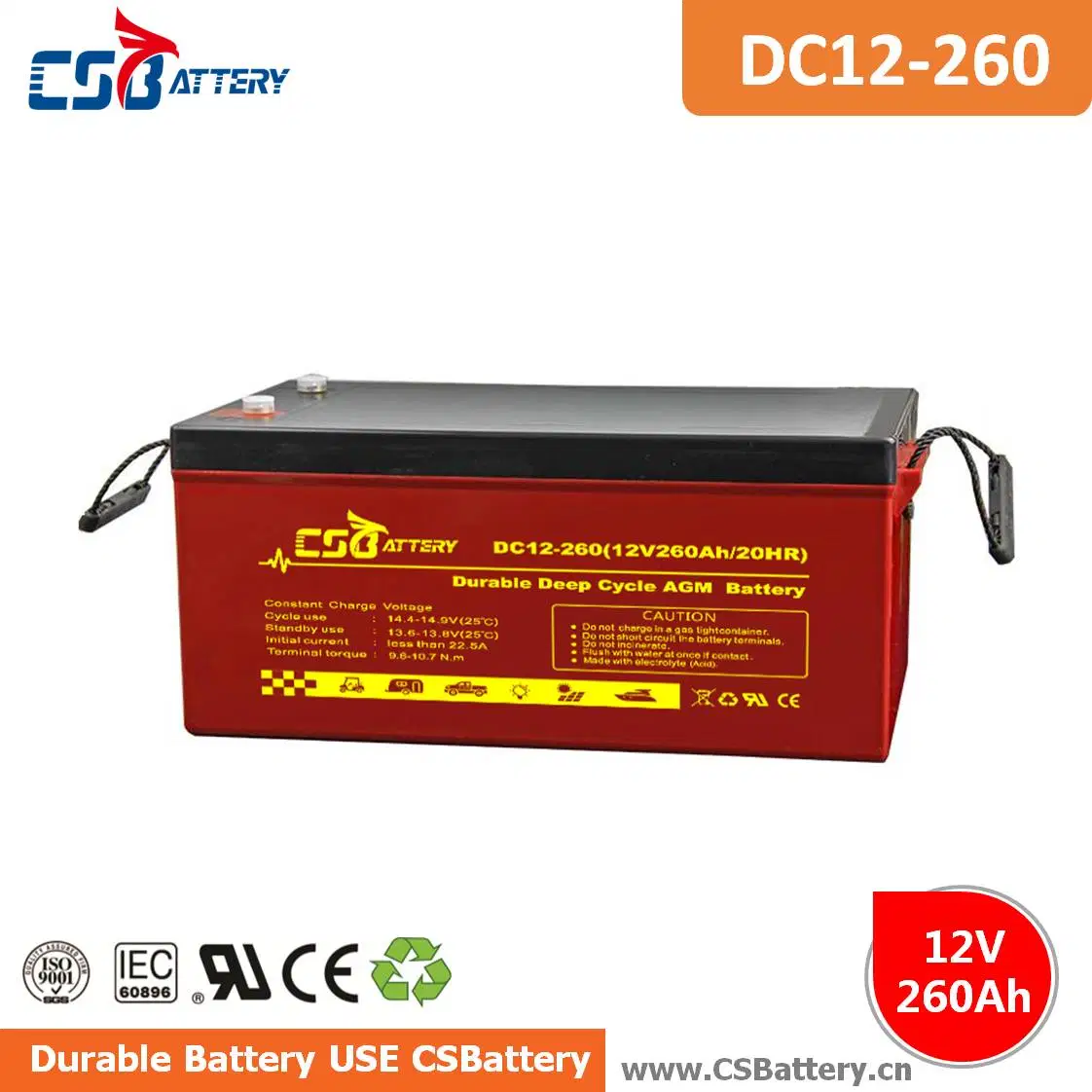 Csbattery 12V 300ah Hot-Sale AGM Bateria for Hardware/Excavators/Telecommunication /Wind-Turbine/Turbine-Generator/Ali