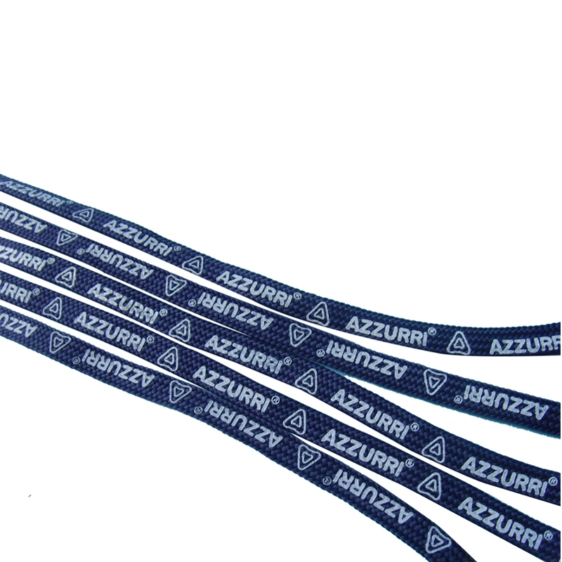 Fashion Design Polyester Flat Shoelace Printed Hoodie String Rope with Custom Logo for Garment